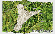 Shaded Relief 3D Map of Jinyang, satellite outside