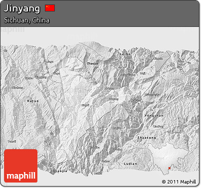 Silver Style 3D Map of Jinyang
