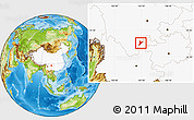 Physical Location Map of Jinyang, highlighted country