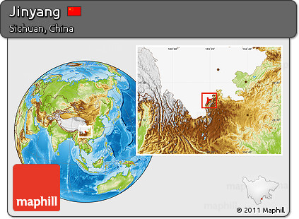 Physical Location Map of Jinyang, highlighted parent region