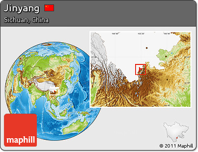 Physical Location Map of Jinyang, highlighted parent region