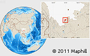 Shaded Relief Location Map of Jinyang, highlighted parent region