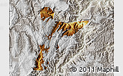 Physical Map of Jinyang, lighten, semi-desaturated