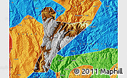 Physical Map of Jinyang, political outside
