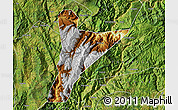 Physical Map of Jinyang, satellite outside