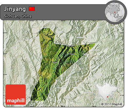 Satellite Map of Jinyang, lighten