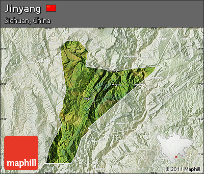 Satellite Map of Jinyang, lighten