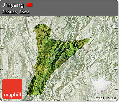 Satellite Map of Jinyang, lighten
