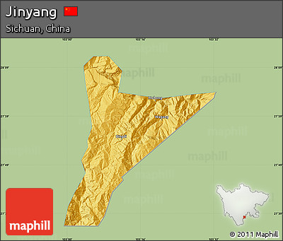 Savanna Style Map of Jinyang, single color outside