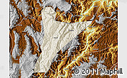 Shaded Relief Map of Jinyang, physical outside