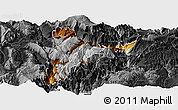Physical Panoramic Map of Jinyang, darken, desaturated