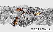 Physical Panoramic Map of Jinyang, lighten, desaturated