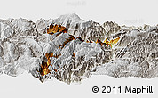 Physical Panoramic Map of Jinyang, lighten, semi-desaturated