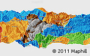 Physical Panoramic Map of Jinyang, political outside