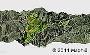 Satellite Panoramic Map of Jinyang, semi-desaturated