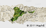 Satellite Panoramic Map of Jinyang, shaded relief outside
