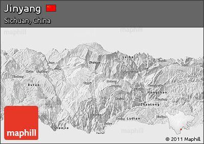 Silver Style Panoramic Map of Jinyang