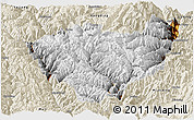 Physical Panoramic Map of Jiulong, shaded relief outside