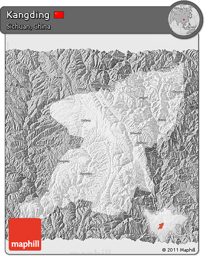 Gray 3D Map of Kangding