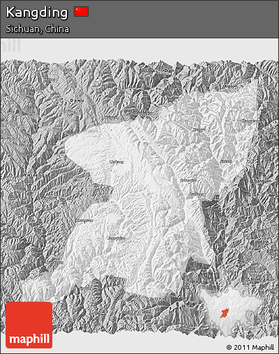 Gray 3D Map of Kangding