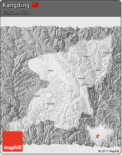 Gray 3D Map of Kangding