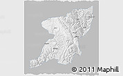 Gray 3D Map of Kangding, single color outside