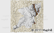 Physical 3D Map of Kangding, shaded relief outside