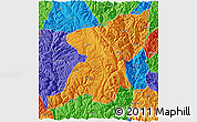 Political 3D Map of Kangding