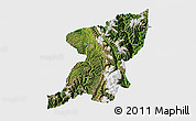 Satellite 3D Map of Kangding, single color outside