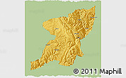 Savanna Style 3D Map of Kangding, single color outside