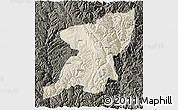 Shaded Relief 3D Map of Kangding, darken