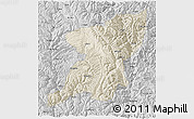 Shaded Relief 3D Map of Kangding, desaturated