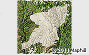 Shaded Relief 3D Map of Kangding, satellite outside