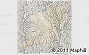 Shaded Relief 3D Map of Kangding, semi-desaturated