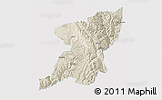 Shaded Relief 3D Map of Kangding, single color outside