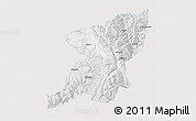 Silver Style 3D Map of Kangding, single color outside
