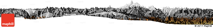 Physical Horizon Map of Kangding, darken