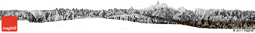 Physical Horizon Map of Kangding, darken, semi-desaturated