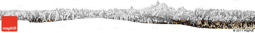 Physical Horizon Map of Kangding, semi-desaturated