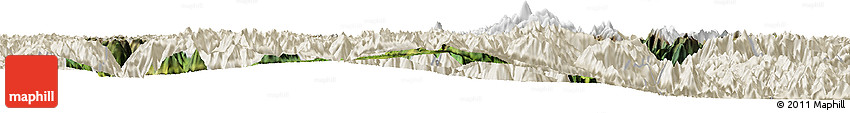 Satellite Horizon Map of Kangding, shaded relief outside
