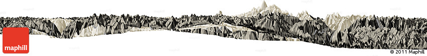 Shaded Relief Horizon Map of Kangding, darken