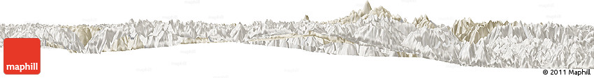Shaded Relief Horizon Map of Kangding, lighten