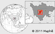 Blank Location Map of Kangding, highlighted country, highlighted parent region