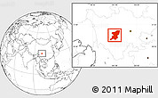 Blank Location Map of Kangding