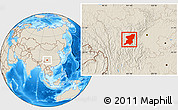 Shaded Relief Location Map of Kangding