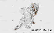 Physical Map of Kangding, cropped outside
