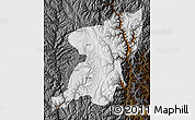 Physical Map of Kangding, darken