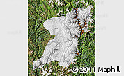 Physical Map of Kangding, satellite outside