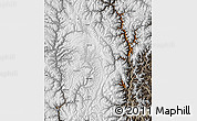 Physical Map of Kangding, semi-desaturated