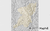 Shaded Relief Map of Kangding, desaturated